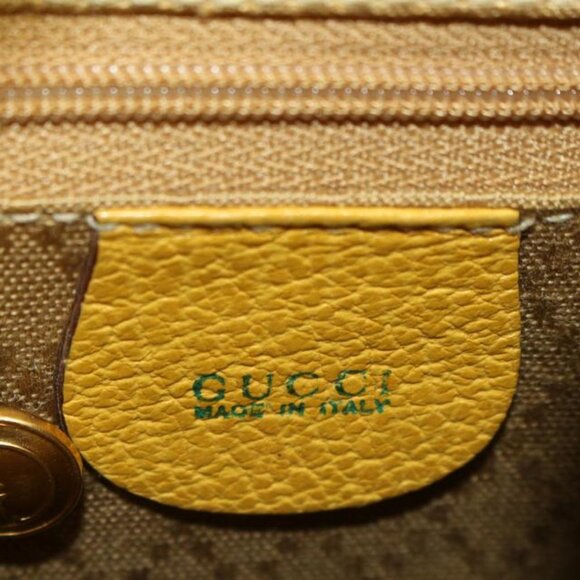 Gucci Yellow Suede Mini Bamboo Backpack 54gz421s
